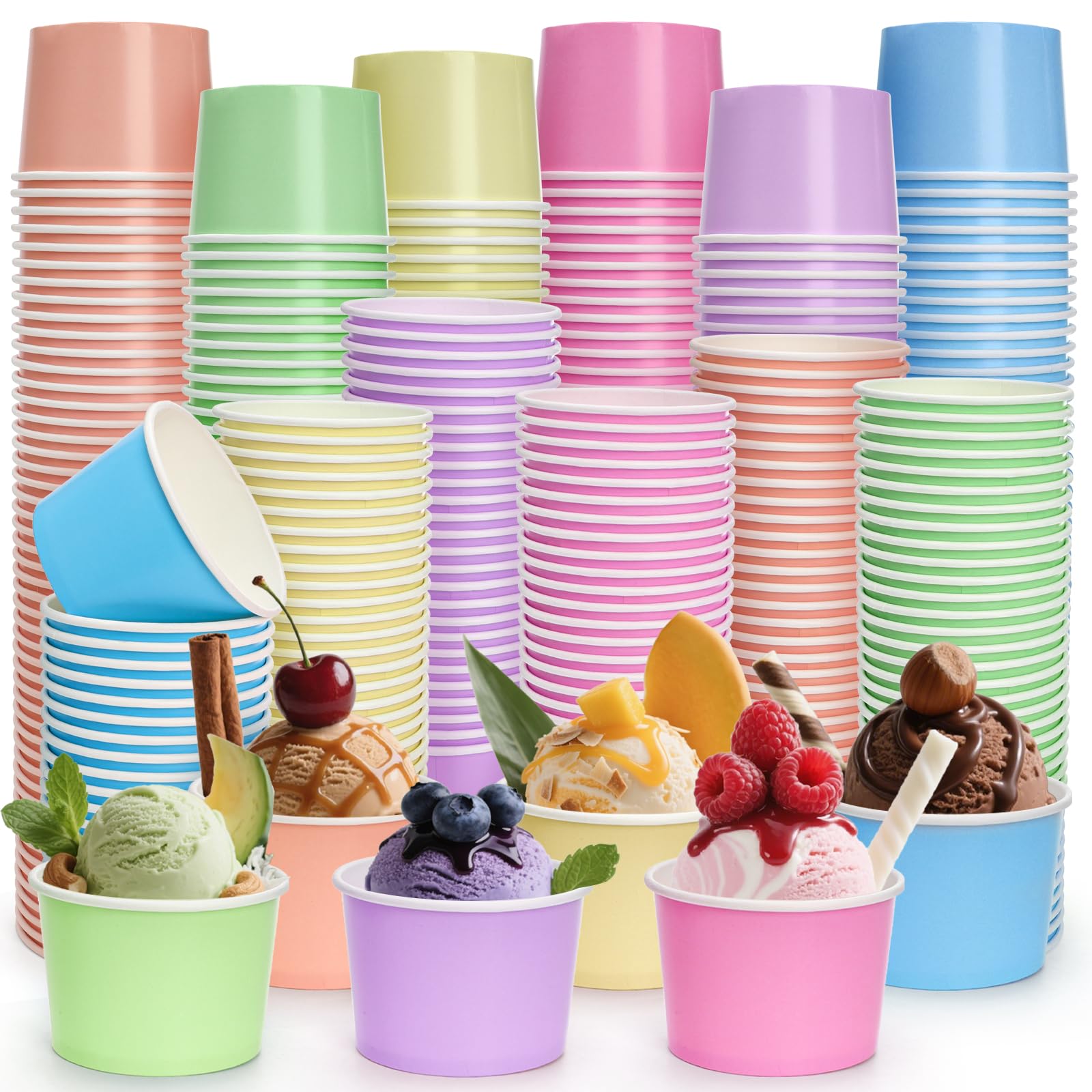 Amazon.com: Lawei 300 Pack Paper Ice Cream Cups, 8oz Disposable